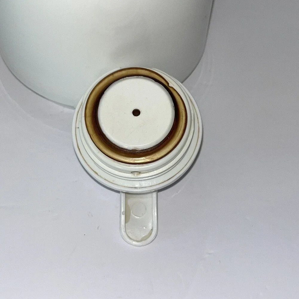 Vintage Insulated‎ Coffee Tea Thermal Pitcher Server Vacuum Carafe White Country